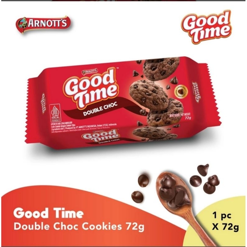 

Good time double choc cookies 72g