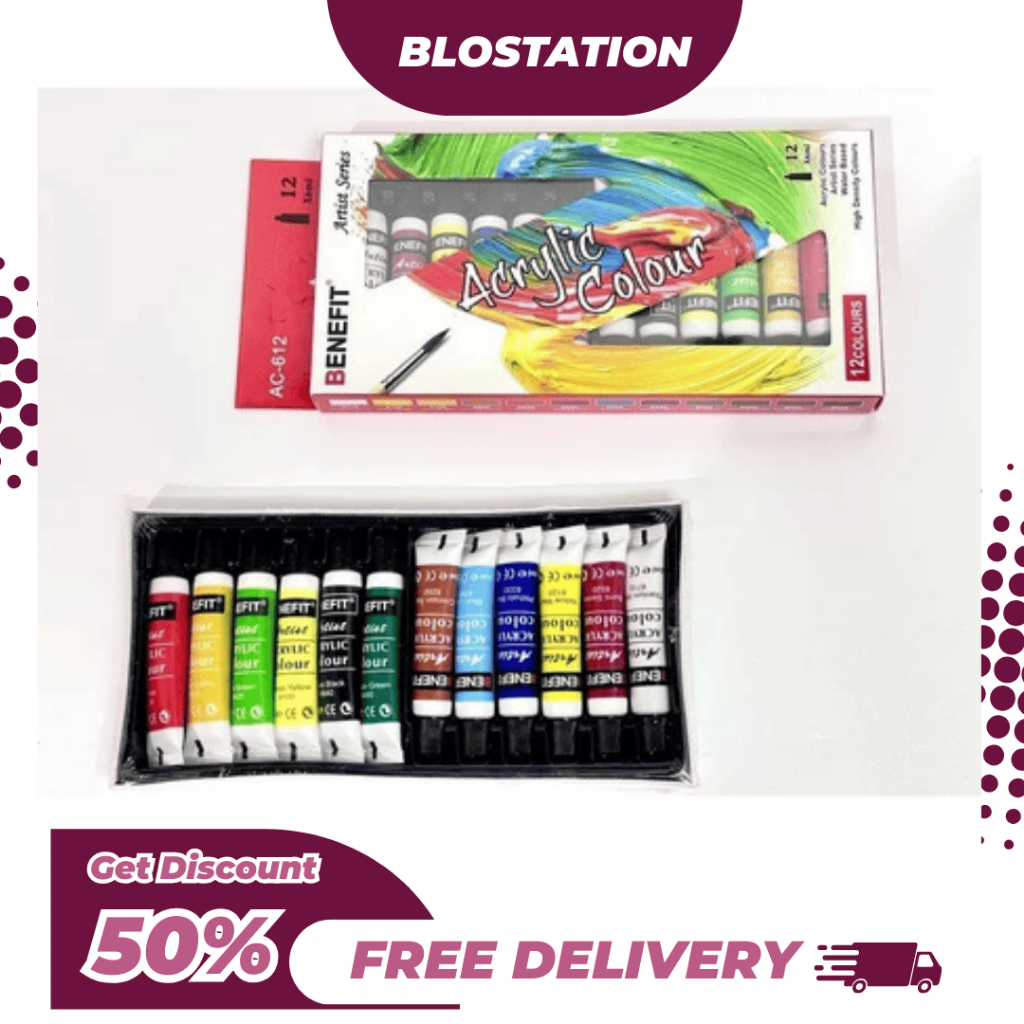 

BT.ID Benefit Acrylic Colour AC-612 Cat Akrilik 6ml 12 Warna Berkualitas