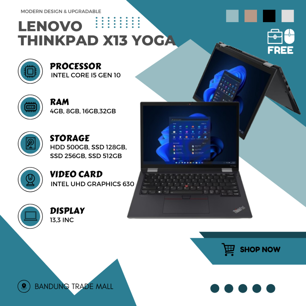 Laptop Lenovo ThinkPad T460 T470 T480 Core I5 | I7 RAM 16GB SSD 512GB MULUS