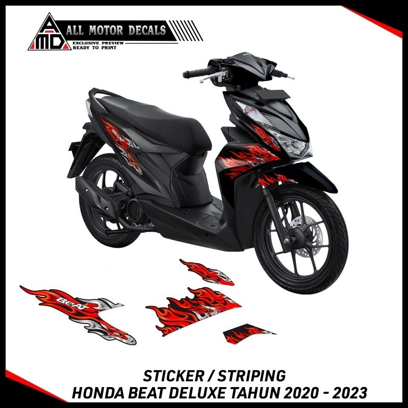 Striping Honda Beat Deluxe Tahun 2020 Sampai 2023 / Sticker Beat Street Deluxe/ Decal Stiker Motor B