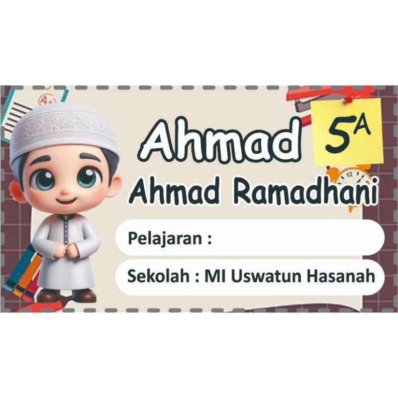

isi 22pc (uk 7*4cm) Stiker Label Buku Mata pelajaran/Mapel