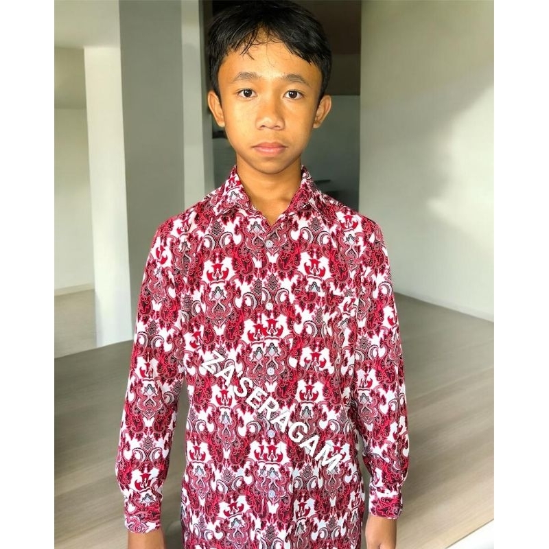 BATIK SD NEGERI/BATIK SD NASIONAL/BATIK SD MERAH MOTIF PELANGI