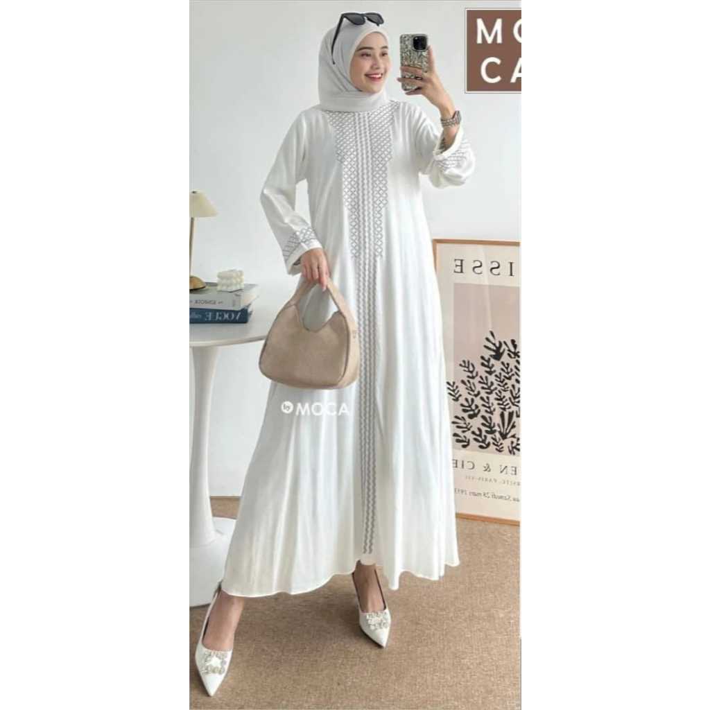 Gamis Wanita Terbaru Dress | Abaya Muslim Fashion Seruty MIx Bordir Mewah Nisrin