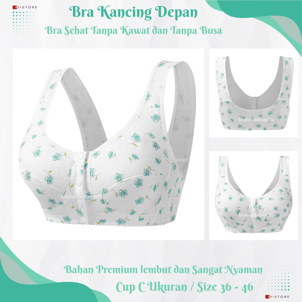 Bra Bh Wanita Push Up Kancing Buka Depan Tanpa Busa & Tanpa Kawat Lembut & Nyaman 3002