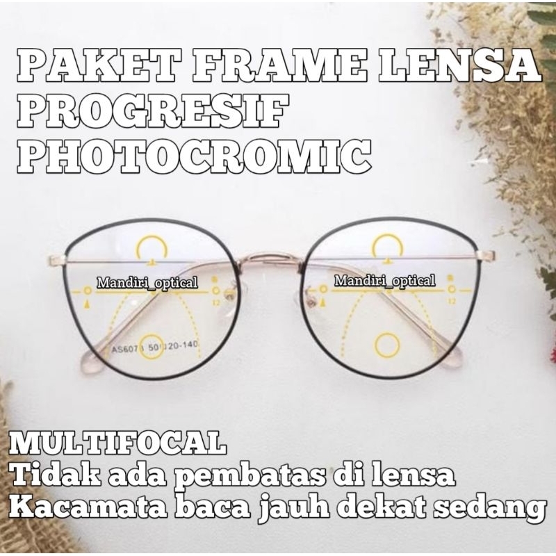 Kacamata Baca Progresif Photocromic Antiradiasi Wanita | Kacamata Baca Dan Jalan | Kacamata Plus Pro