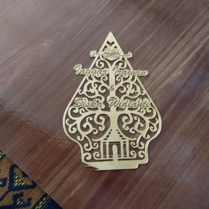 Gunungan Wayang Grafir Cutting | Custom Gunungan Mahar | Gunungan Wayang Gold | Chipboard Mahar | Cu