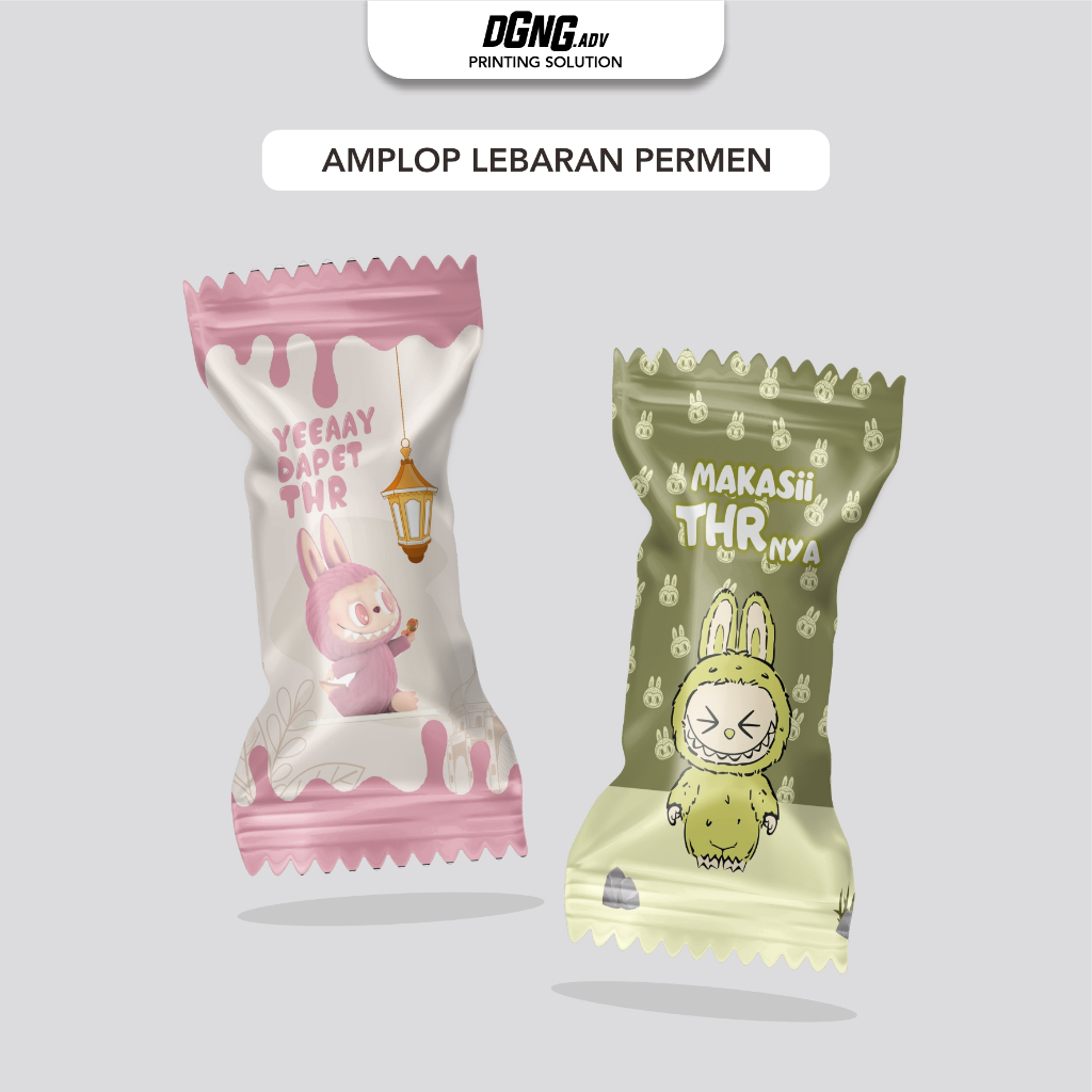 

amplop lebaran viral bentuk permen tema labubu