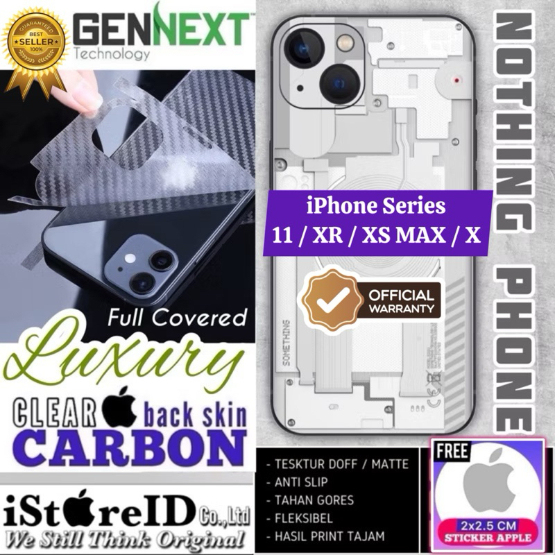 [COD] (Free: Tools+Sticker) ORIGINAL Skin iPhone 11 XR XS MAX X Series Back Skin Motif Carbon Fiber 