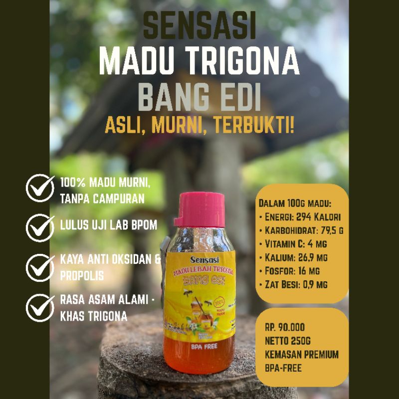

Madu Lebah Kelulut/Trigona Thoracica Bang Edi 250g | Murni Asli | Premium Quality | Lulus BPOM