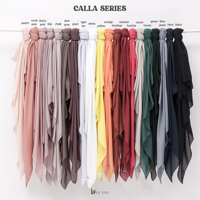 Beeme scarves - Hijab segi empat voal polos calla series original beeme scarves hijab voal
