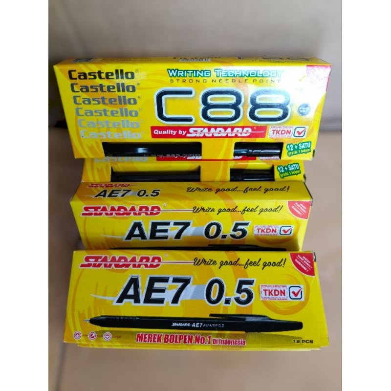 

PULPEN STANDARD MURAH BAGUS BERKUALITAS 0'5mm isi 13 pcs per pack