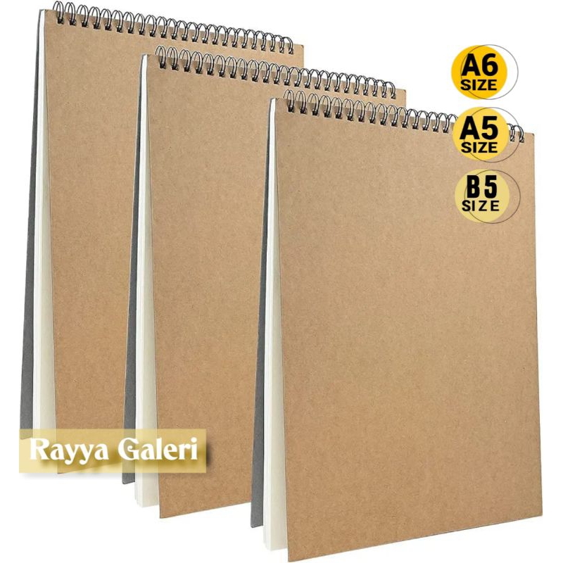 

WATERCOLOUR BUKU GAMBAR & SKETSA TEBAL A6 A5 B5 DOUBLE RING SPIRAL BUKU SKETSA