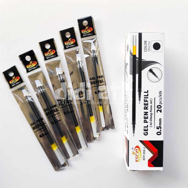

Gel Pen Refill Esco RFP-058-J Isi Ulang Pena Jel 0.5mm 1 Pak (20 Pcs)
