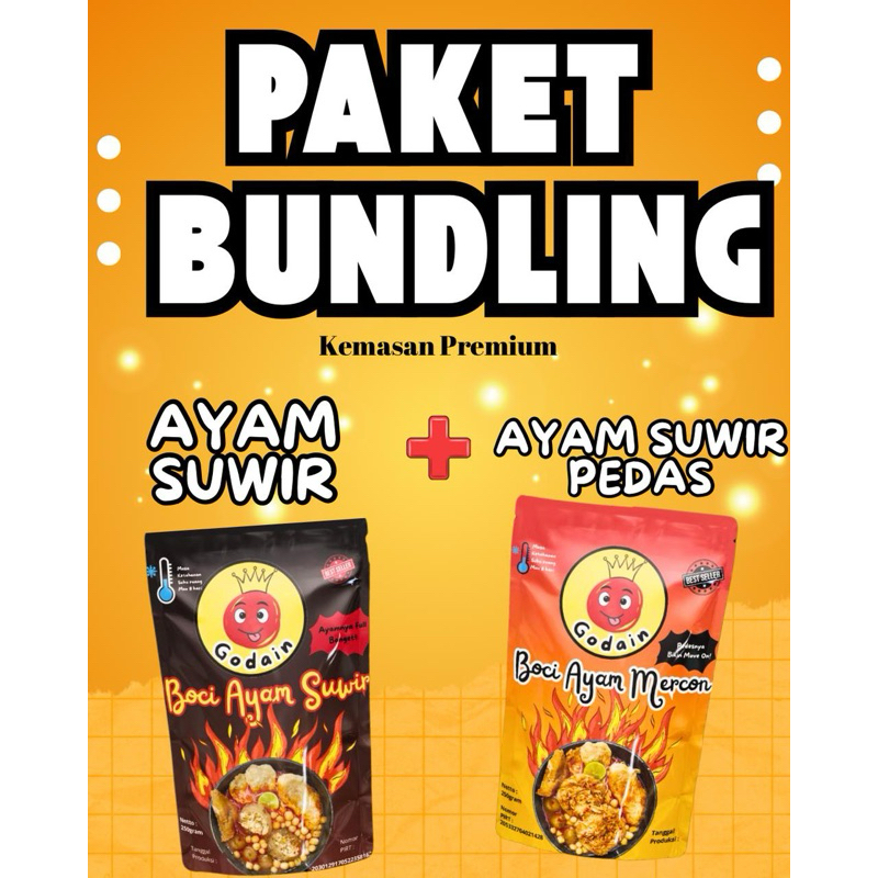BOCI GODAIN - PAKET BUNDLING {{ Boci Ayam suwir * Boci ayam suwir pedas }} - Boci Instan