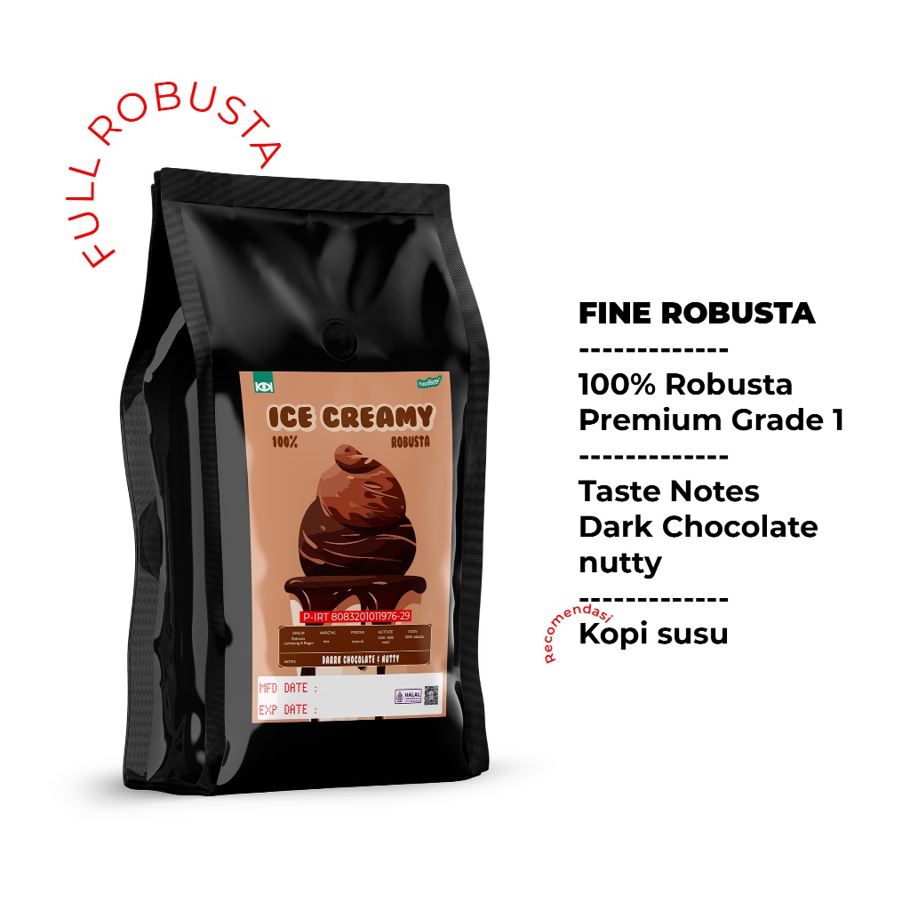

Kopitalis Kopi Biji atau Bubuk Fine Robusta Grade 1 - Kopi susu - 1kg