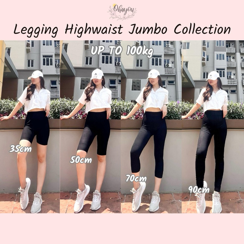 Ohayou Legging Wanita Jumbo XXL BIG SIZE 100KG Celana Highwaist Wanita Tebal Elastis Premium Nyaman