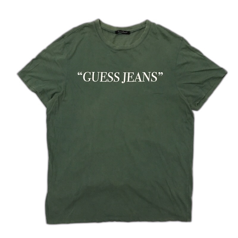 Kaos Guess Jeans second original Hijau Green Size L pl bekas ori branded prelove