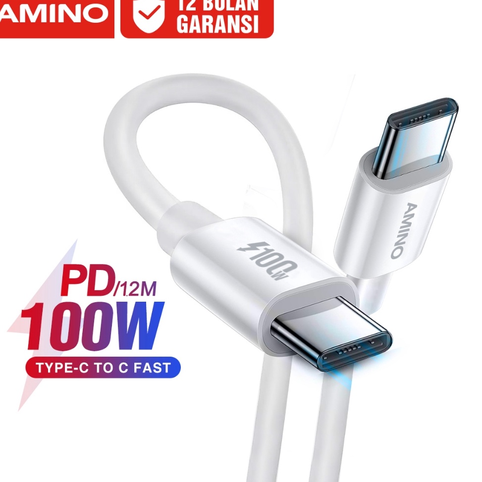 55PALING LARIS AMINO 12M 1W PD TypeC TO TypeC Kabel Data D Fast Charger Charger 5A C To C Kabel  Qui
