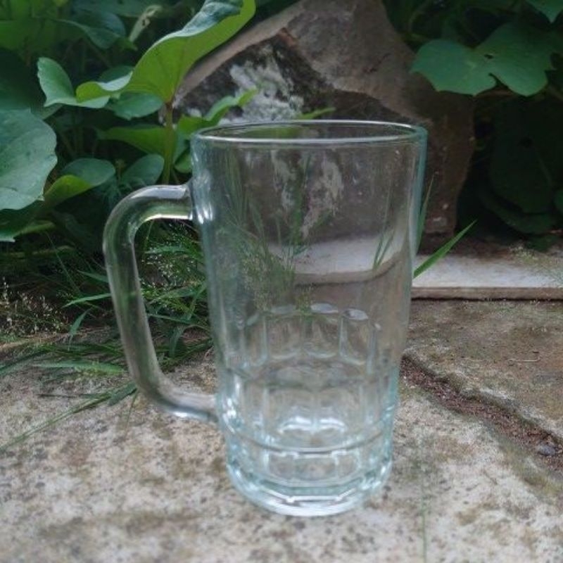 GELAS ES TEH 1PCS/GELAS MINUM TAHAN PANAS/GELAS GAGANG/GELAS TEH MANIS/GELAS KACA 400ML