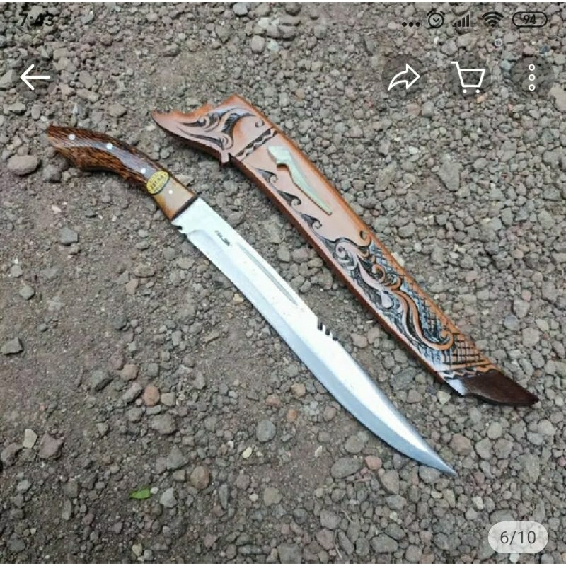 terlaris golok baja putih asli golok sembelih zelsa ukir ukuran jumbo super tajam