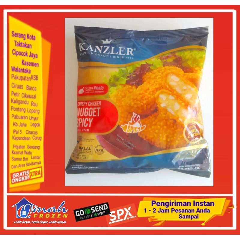 

Kanzler Crispy Spicy Nugget 450gr, Nugget Crispy Pedas, Frozen Serang