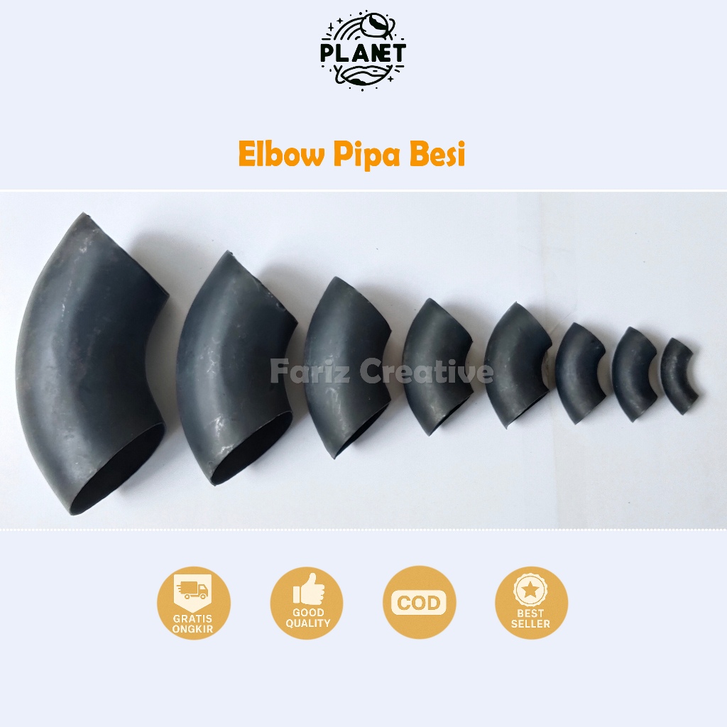 Elbow besi pipa las berbagai ukuran / Knee keni penyambung pipa besi