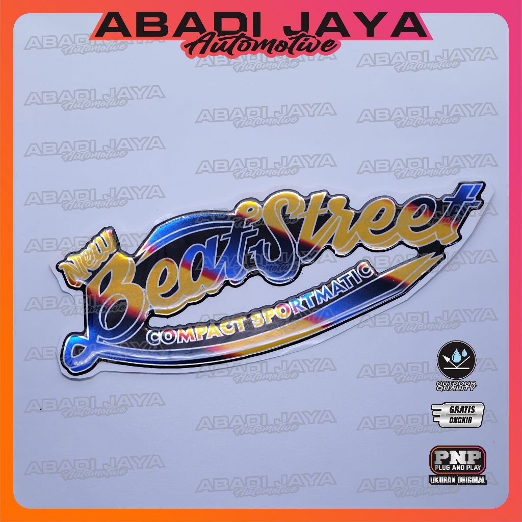 Emblem honda beat street / emblem timbul honda beat street / emblem titanium honda beat street