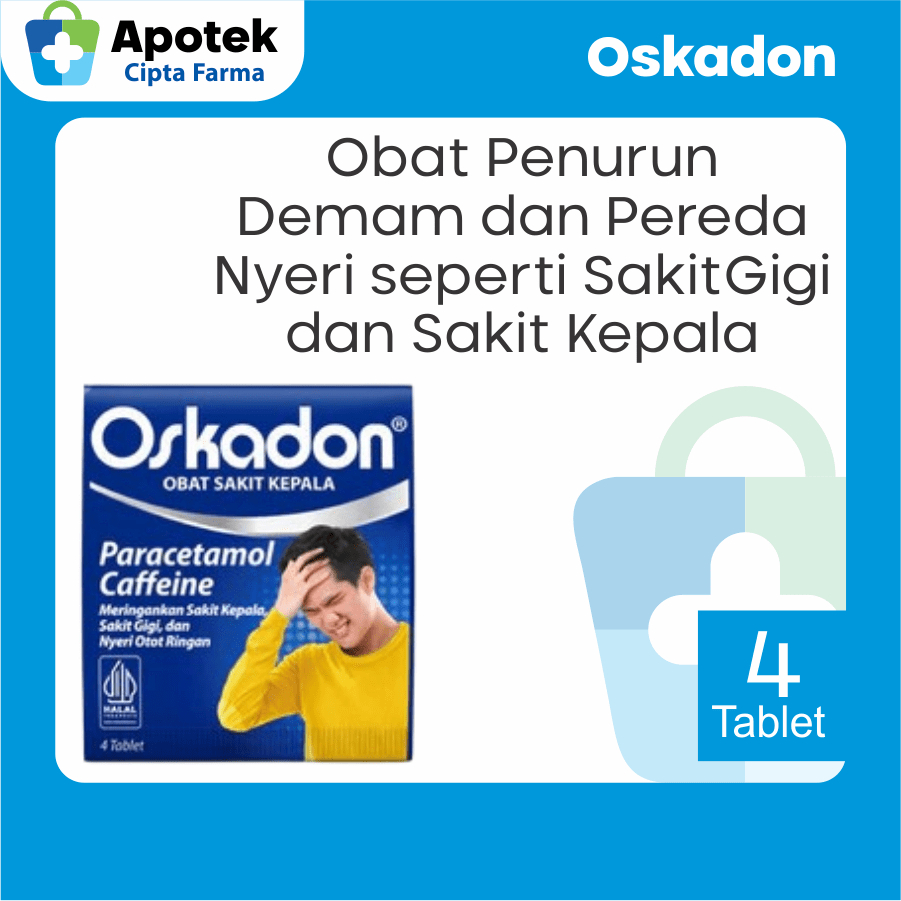 Oskadon Tablet Paracetamol Parasetamol Caffeine Kafein Obat Pereda Nyeri Otot Sakit Kepala Sakit Gig