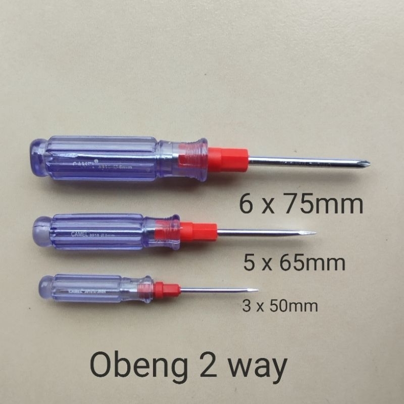 Obeng Bolak Balik Transparan Camel 5"/Obeng 2 Way