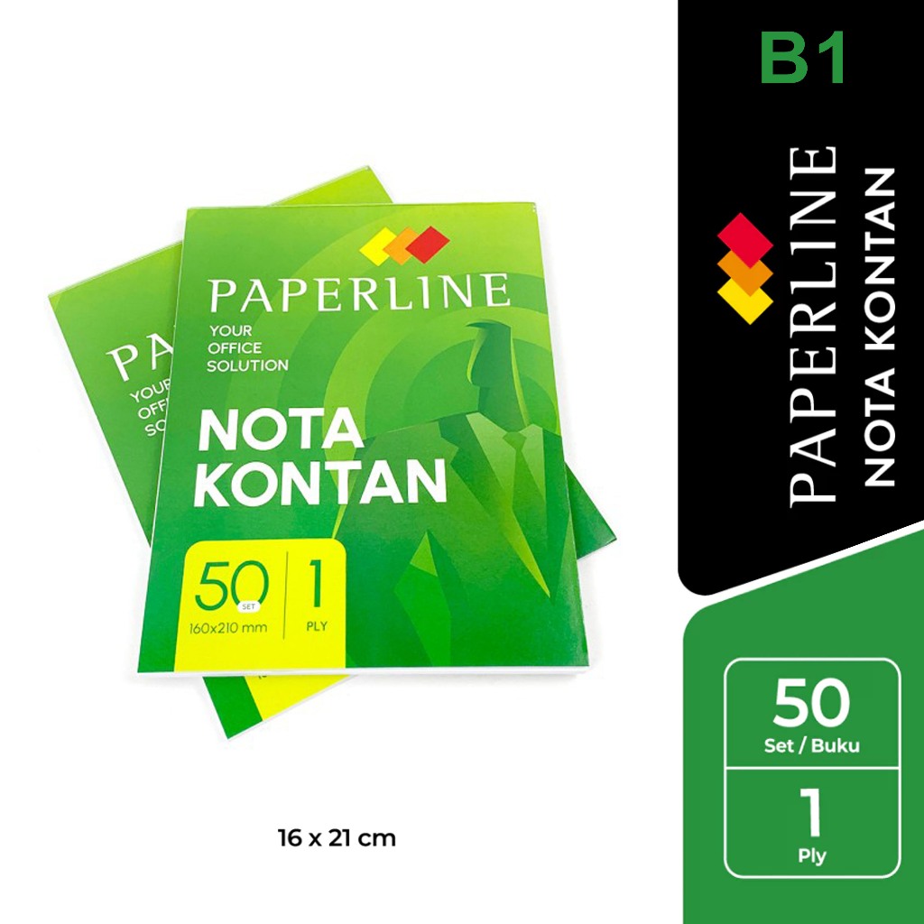 

Paperline Nota Kontan B1 1 Ply NCR Kertas Putih Tebal Buku Nota Penjualan - 1 Nota/Buku