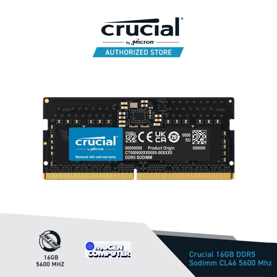 Ram Laptop Crucial DDR5 8GB 16GB 32GB 5600 MHz So Dimm Sodimm