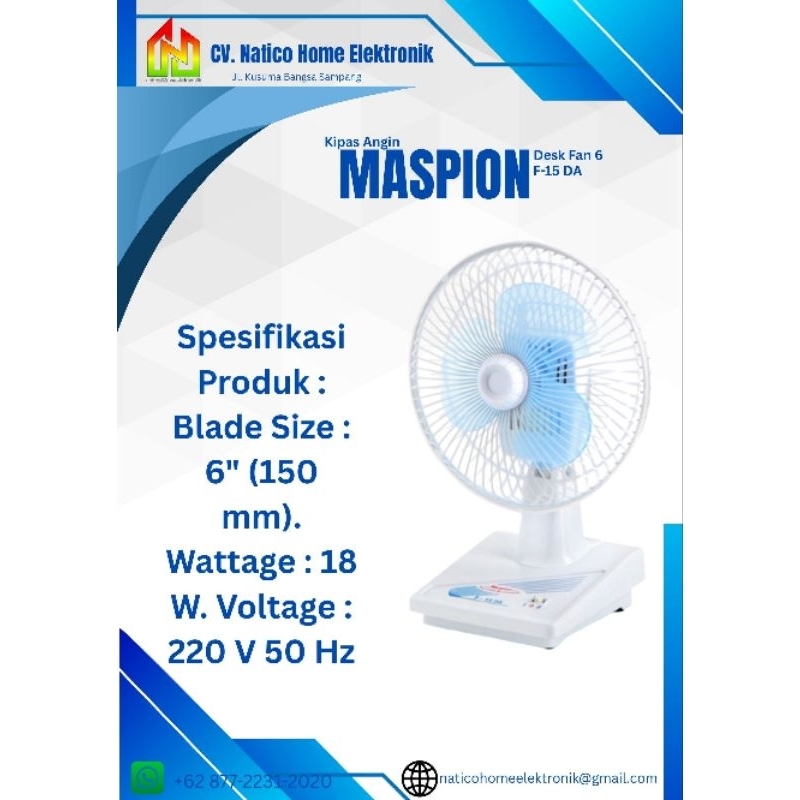 MASPION F-15 DA(Kipas Angin Mini perkantoran)