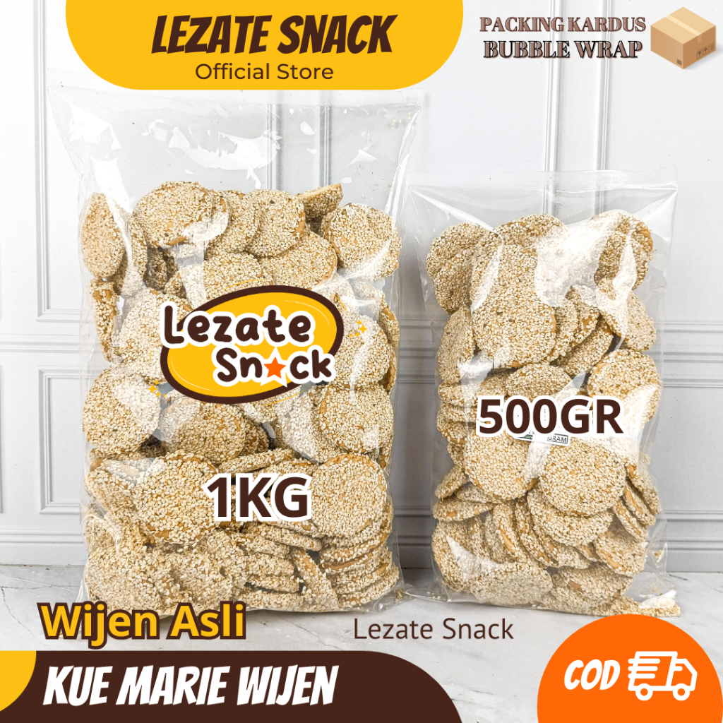 

Biskuit Marie Wijen 1KG Biji Murah Renyah Manis Kue Jadul / Roti Kue Kering Mari Wijen Jadoel Enak