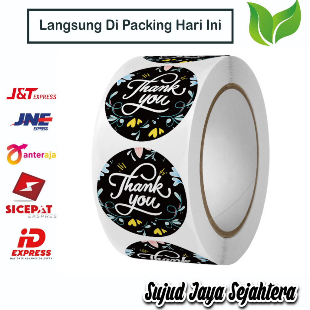 

41. STICKER THANK YOU STICKER TERIMA KASIH (MODEL RANDOM AB) 1 ROLL ISI 500 PCS TINGGAL KUPAS DAN TEMPEL