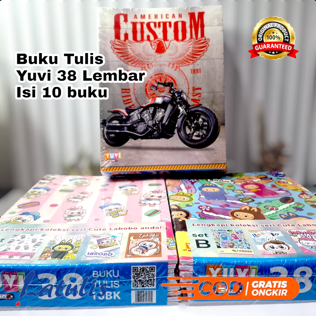 

BUKU TULIS KWARTO YUVI 38 LEMBAR PER PACK