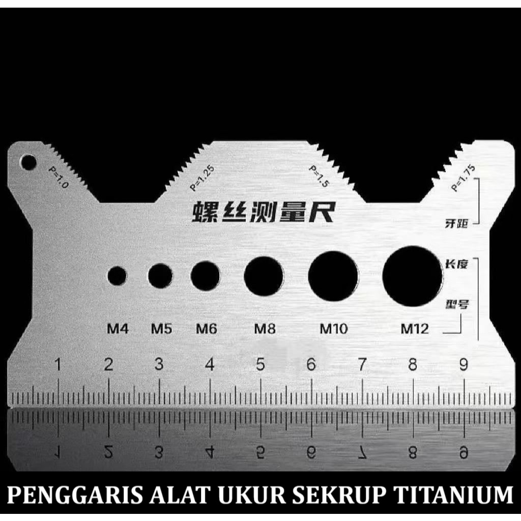 

2025 Penggaris Alat ukur sekrup baut mata engsel bor penggaris panjang diameter pitch jangka sorong penggaris paduan titanium jarak gigi pengukur baja tahan karat original import bahan berkualitas kuat tebal viral tiktok tik tok fyp alat tukang perkakas