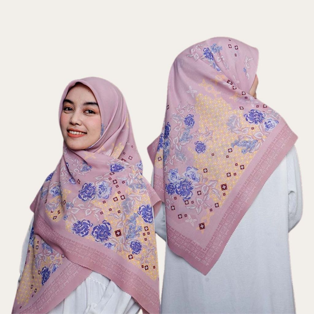 ZA - Floral Series Jumbo - Kerudung Motif Jumbo - Kerudung Hijab Segi Empat Bahan Voal