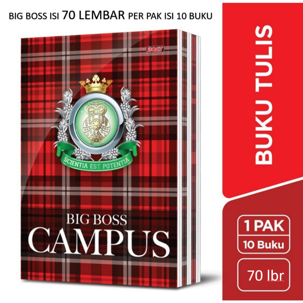 

Buku Tulis campus BIG BOSS isi 70 lembar per pak 10 buku