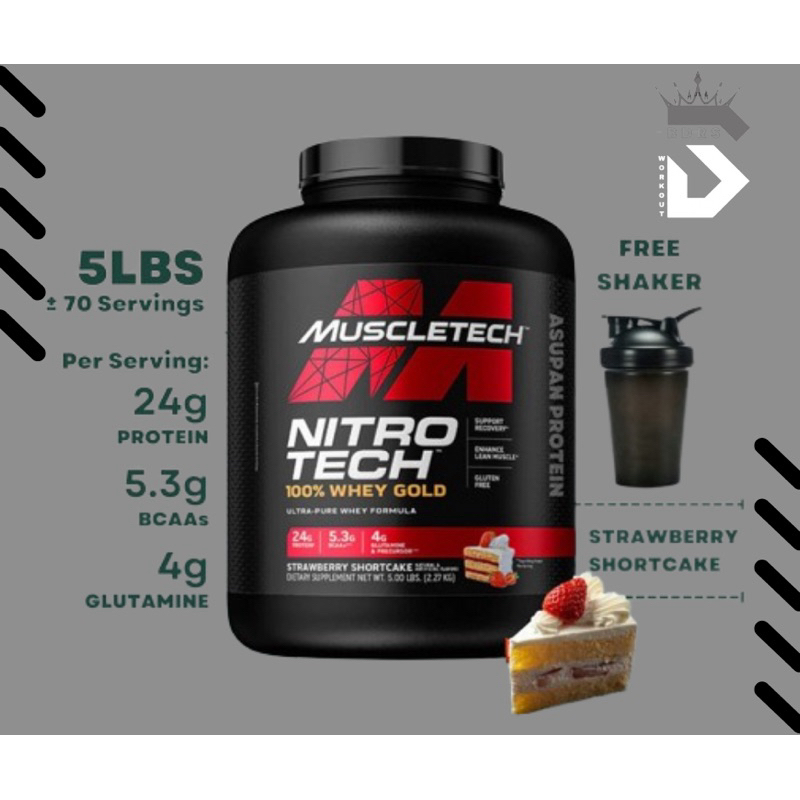 NITROTECH 100% WHEY GOLD PROTEIN Muscletech 5LBS Whey Protein