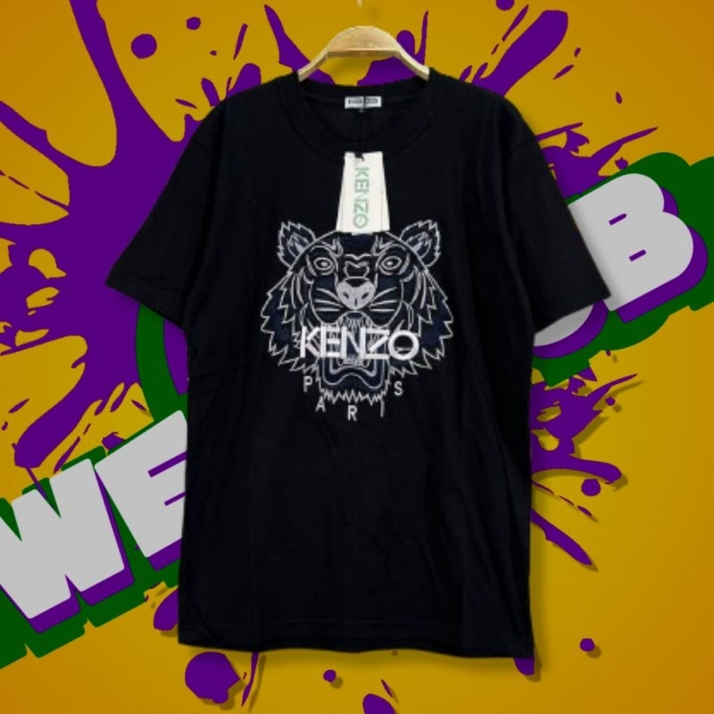 BAJU KAOS HITAM KNZ MACAN BORDIR PUTIH