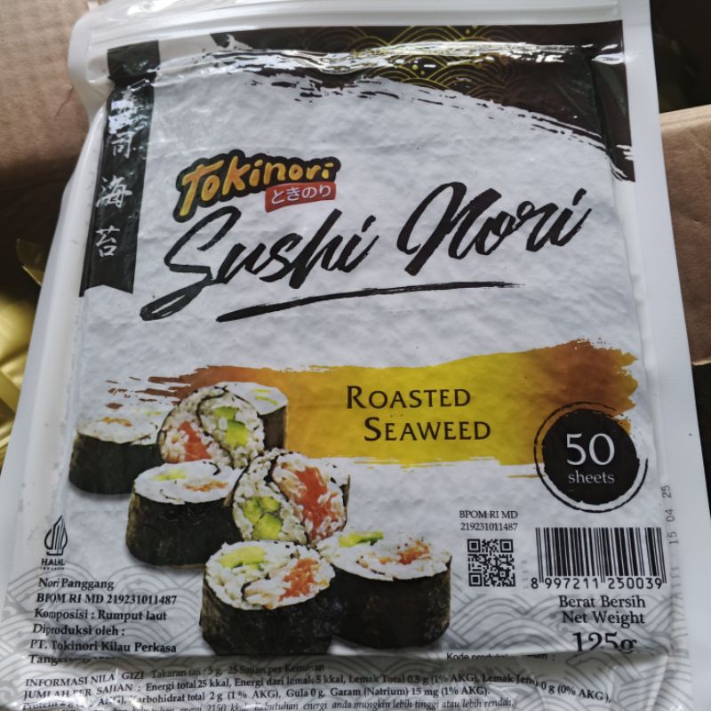 PROMO  nori sushi Tokinori isi 50 lembar rumput laut nori sushi merk tokinori termurah