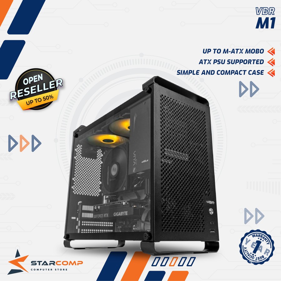 VBR M1 BLACK Compact M-ATX / ITX Gaming PC Case M 1