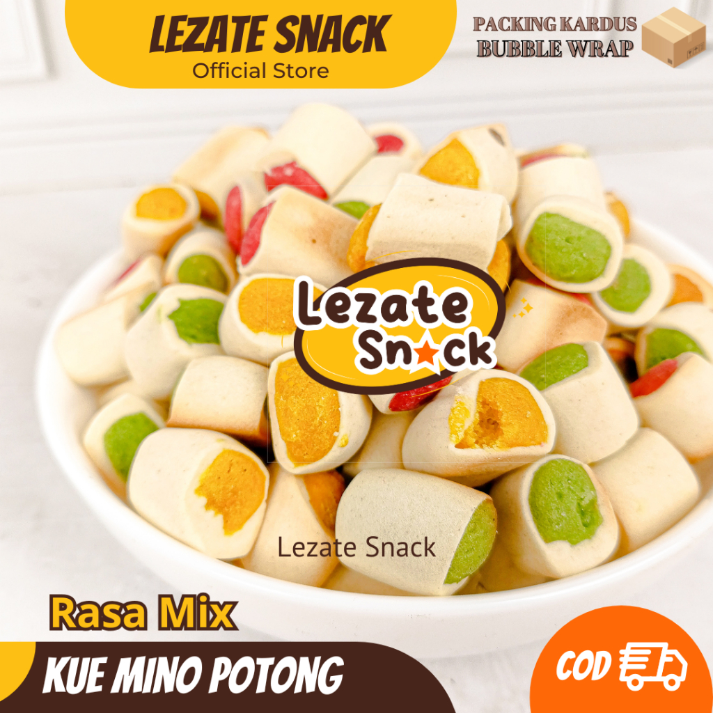Nopia Potong Mix 1KG Kiloan Murah Kue Mino Potong Murah Enak Lezat  /  Kue Mino Nopia Cemilan Jadul 