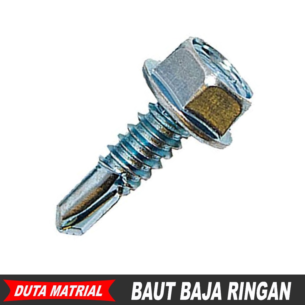 Baut Baja Ringan 10x16 - 10x19 1 Bok isi 1000 Pcs High Quality Material / Baut Baja Ruping Roofing P