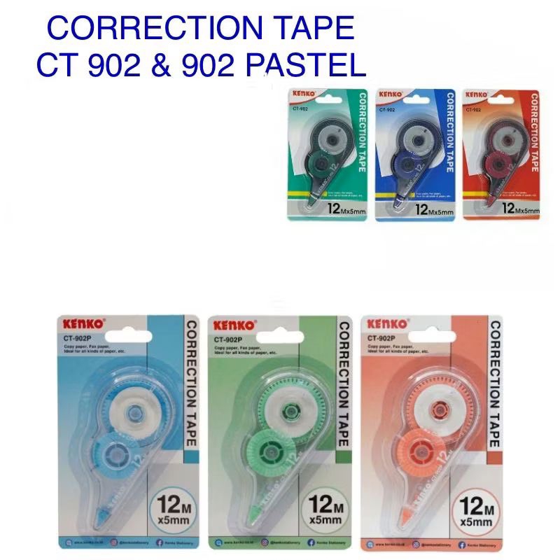 

KENKO CORRECTION TAPE Ct 902 & 902 Pastel | @Harga=1Pcs