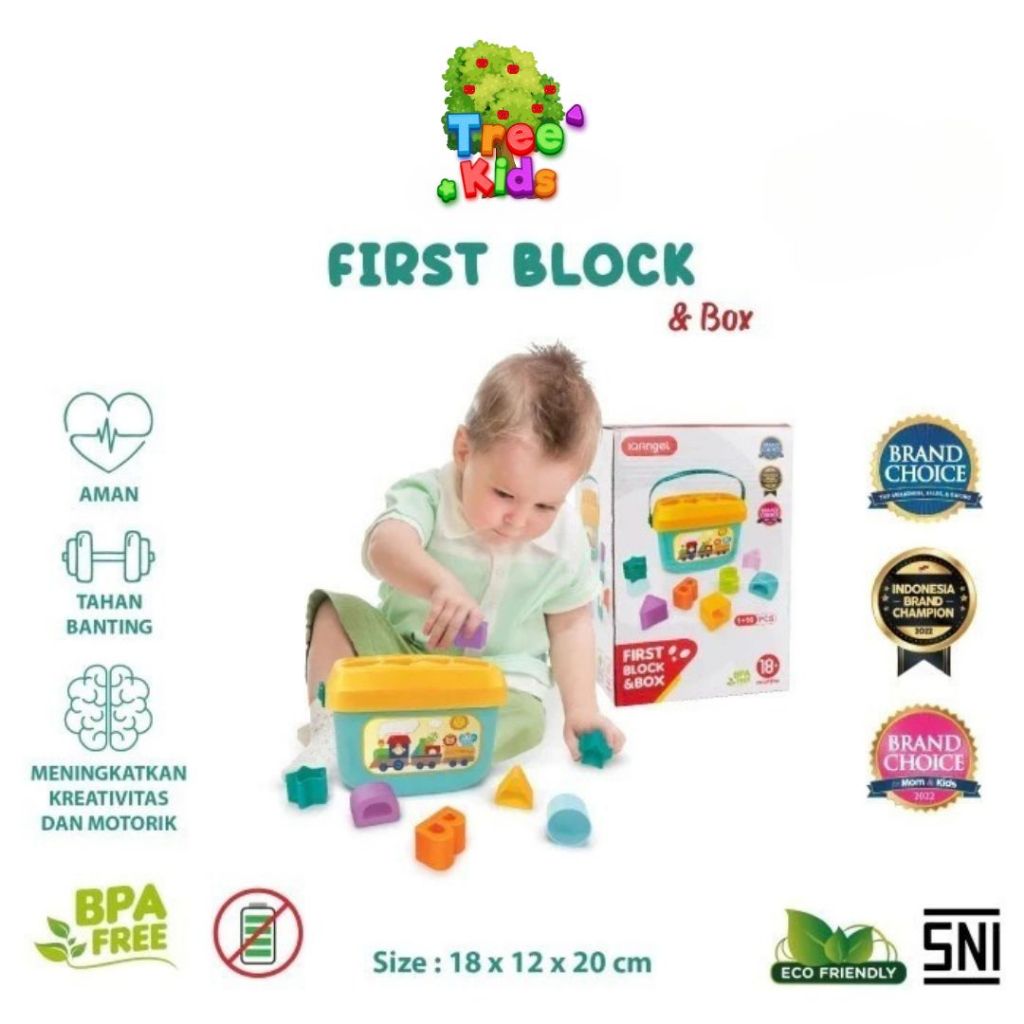 Mainan edukasi anak kotak dan blok/First Block Box/Mainan anak blok dan kotak lucu/Mainan anak kotak