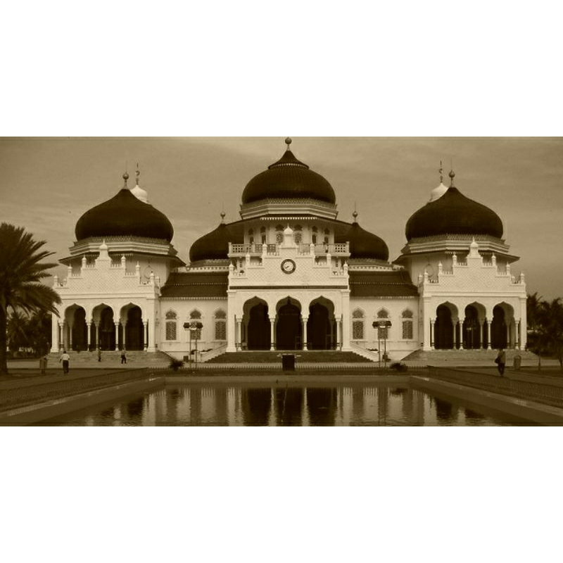 miniatur masjid banda aceh dari kardus ,diorama kerajinan tangan masjid