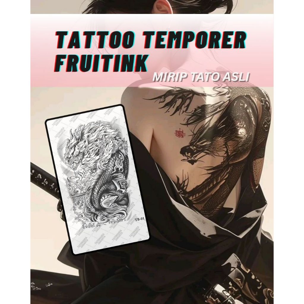 Globaltato - Stiker Tato Semi Permanent Kode TB Tato Fruitink - Tato temporer Full Punggung