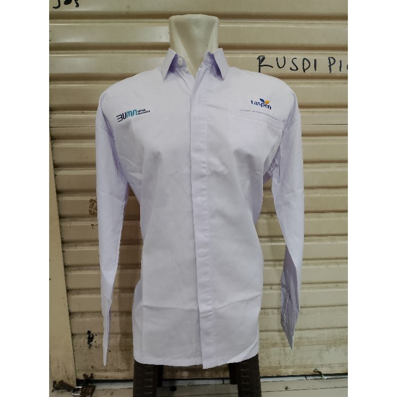 Kemeja BUMN TASPEN Baju Taspen Putih Panjang