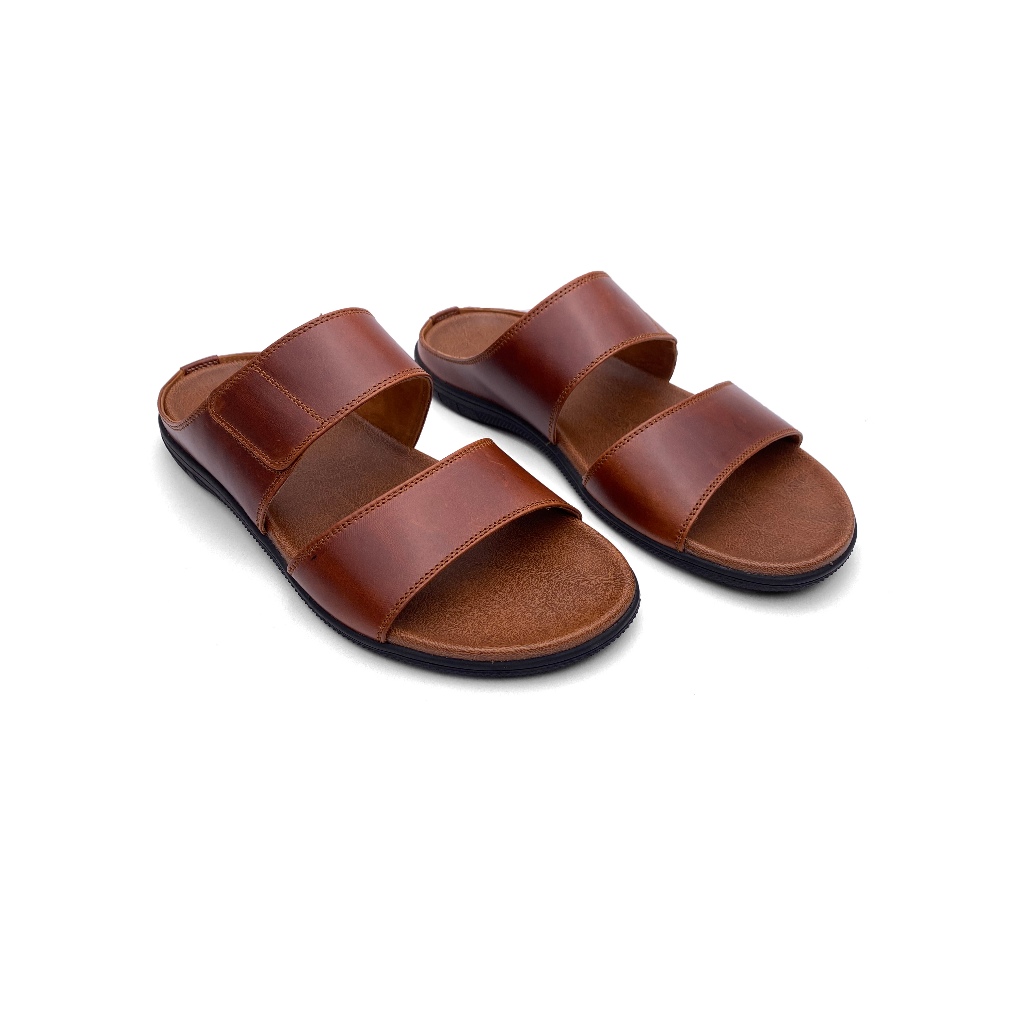 ADAREIX Sandal Kulit Asli Pria | sandal kulit pria original | Selop Kulit Pria | Sandal 2 Tali